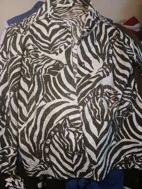 Black & White Zebra Print Button-Down Shirt